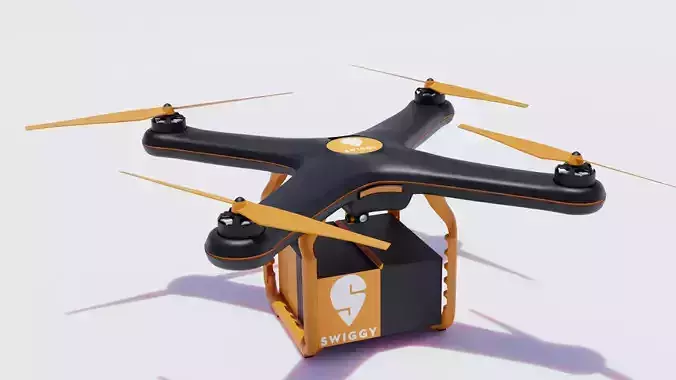 Package Delivery Drone Low-poly 3D model