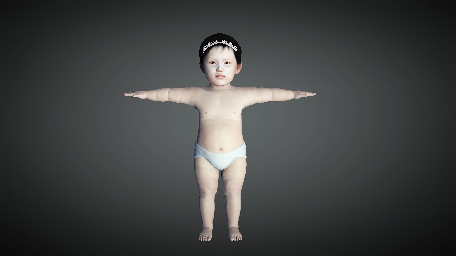 BABY - Asian Baby 3D RIGGED Model 3D model_4