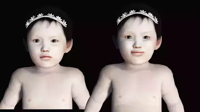 BABY - Asian Baby 3D RIGGED Model
