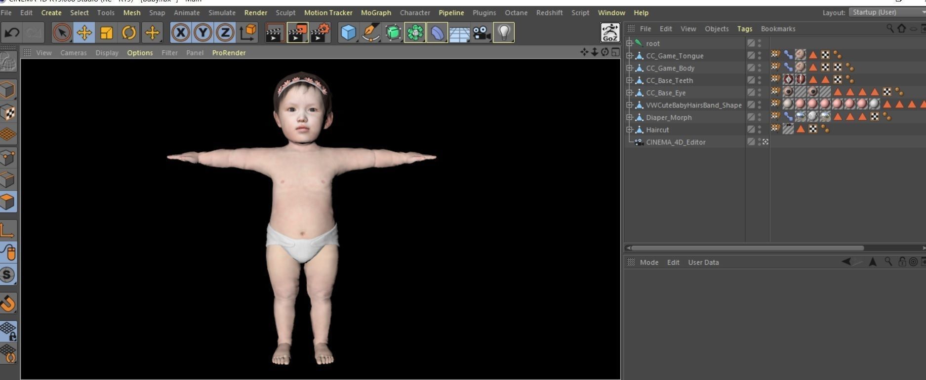 BABY - Asian Baby 3D RIGGED Model 3D model_3