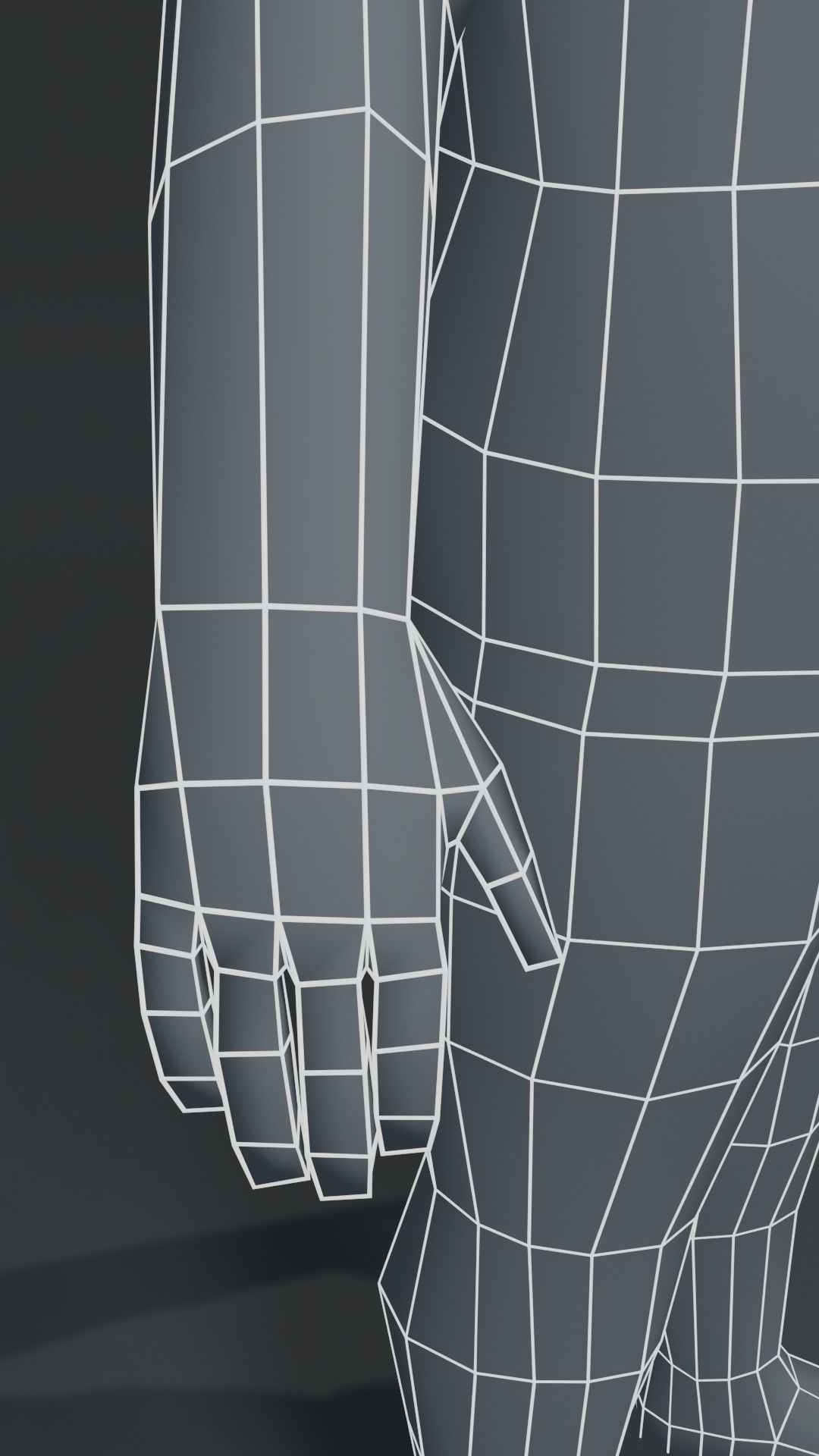 Male Body Fat Base Mesh  3D Model 1000 Polygons Low-poly 3D model_18