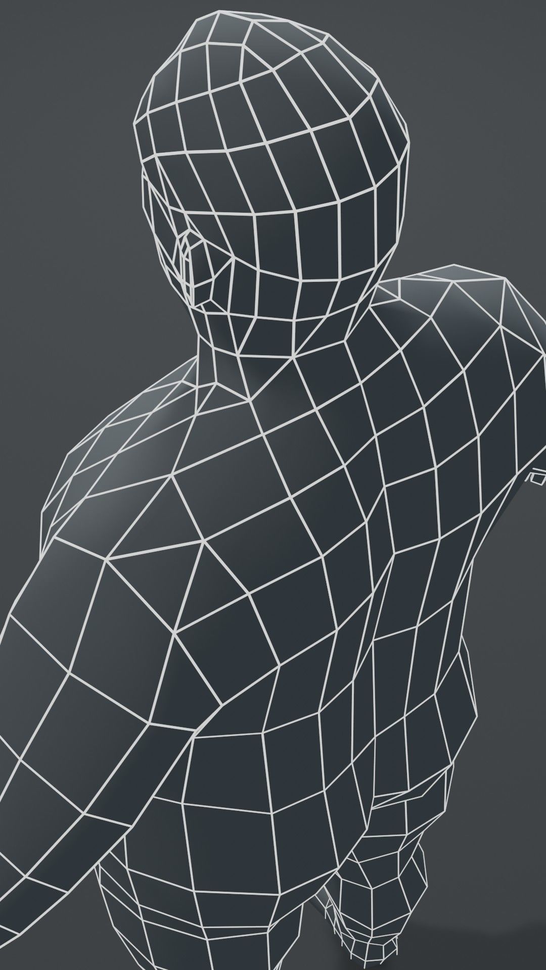 Male Body Fat Base Mesh  3D Model 1000 Polygons Low-poly 3D model_17