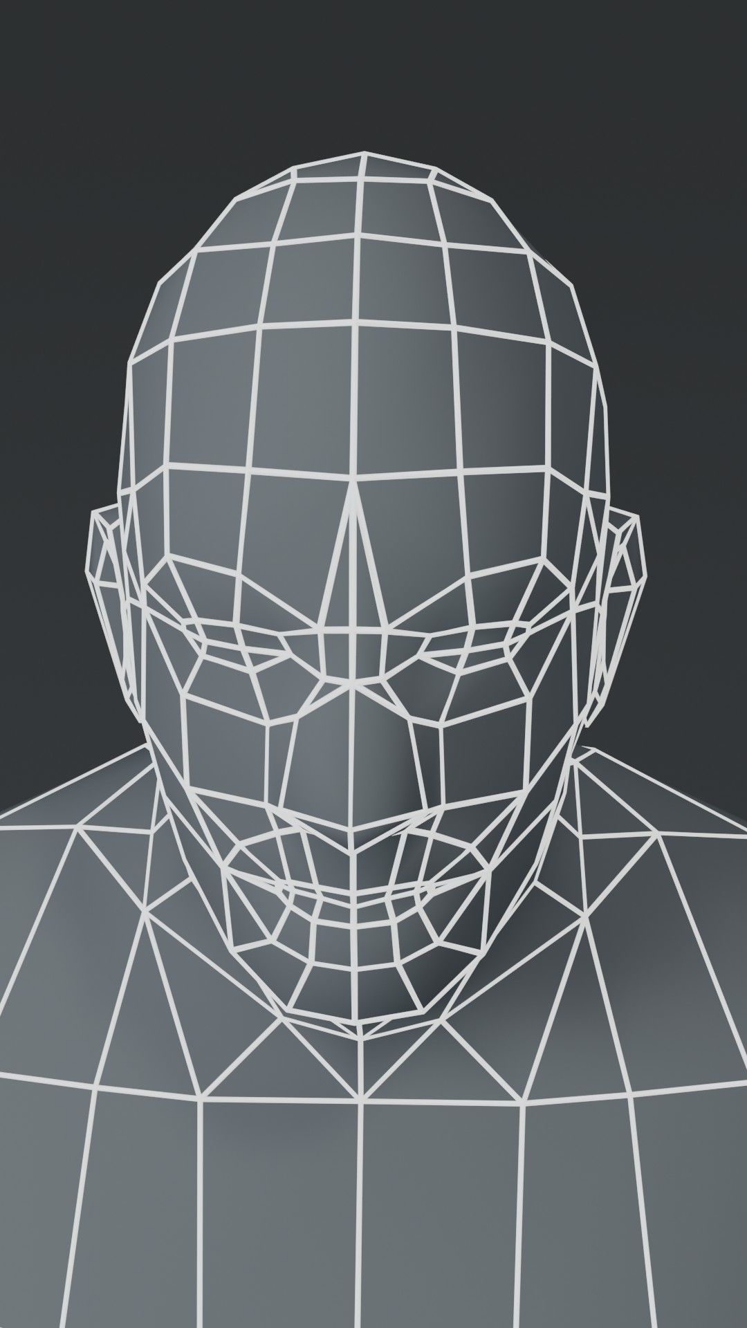 Male Body Fat Base Mesh  3D Model 1000 Polygons Low-poly 3D model_3