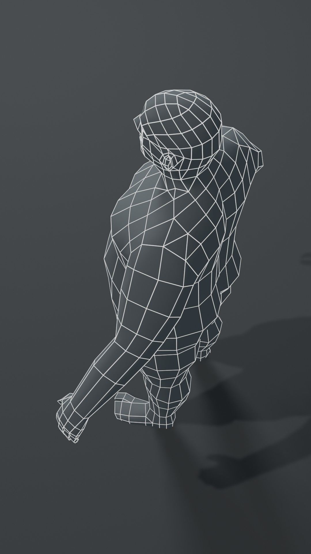 Male Body Fat Base Mesh  3D Model 1000 Polygons Low-poly 3D model_15