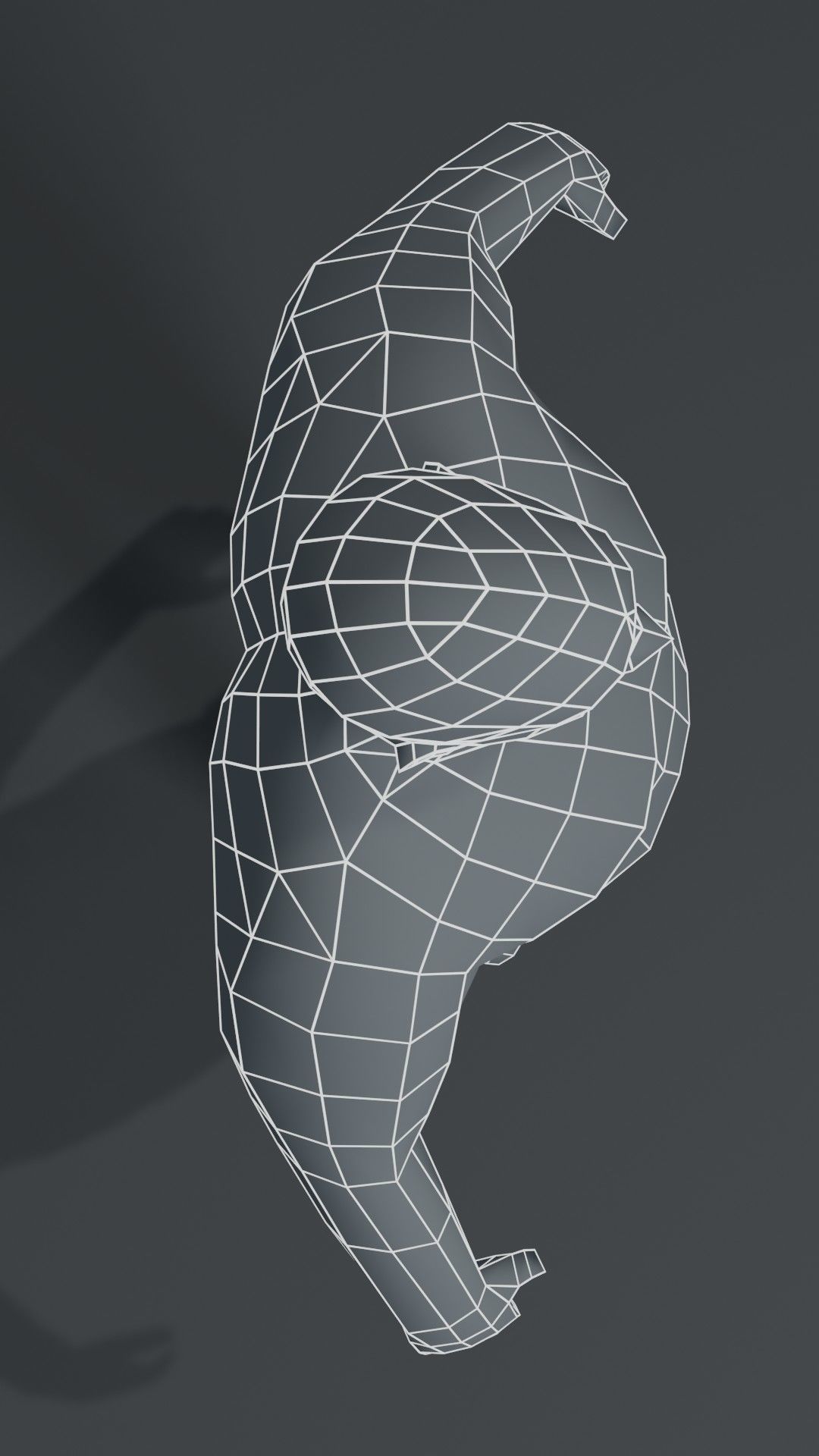 Male Body Fat Base Mesh  3D Model 1000 Polygons Low-poly 3D model_7