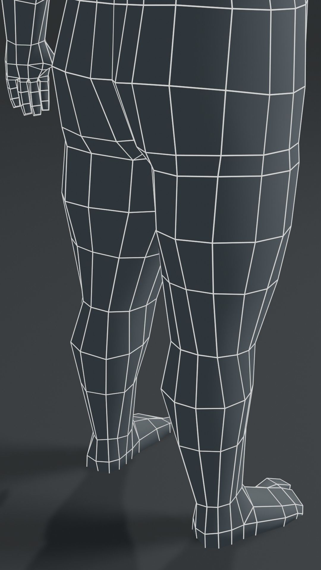 Male Body Fat Base Mesh  3D Model 1000 Polygons Low-poly 3D model_11