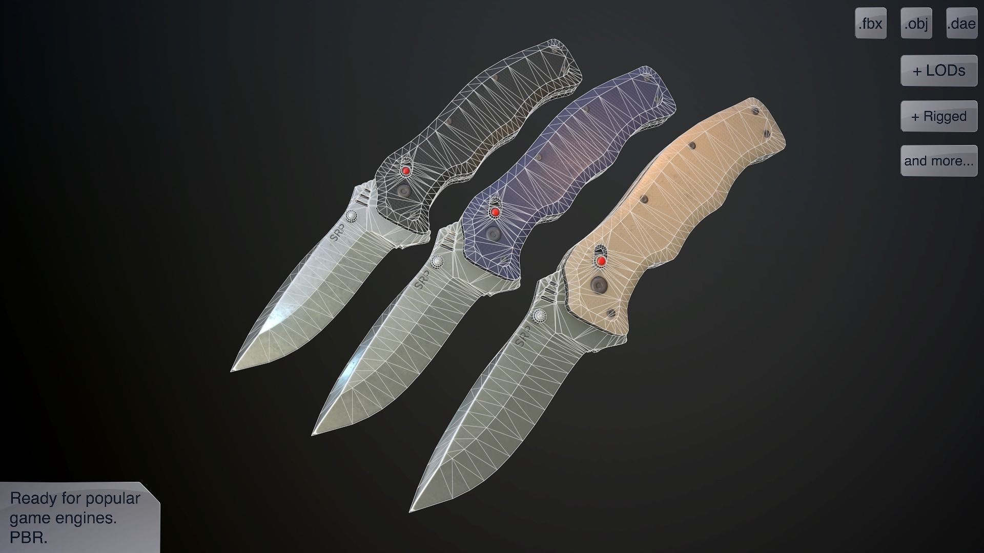 Clasp knives vulcan vol pack Low-poly 3D model_1