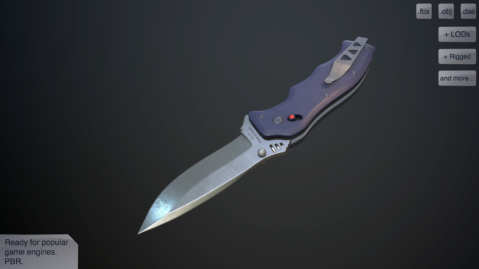 Clasp knives vulcan vol pack Low-poly 3D model_9