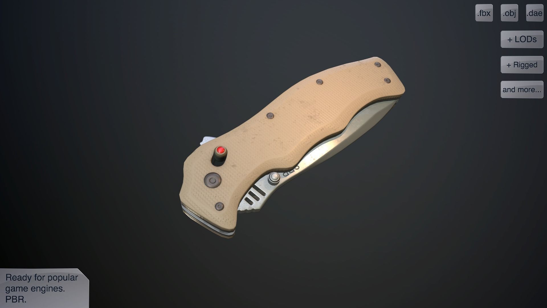 Clasp knives vulcan vol pack Low-poly 3D model_16