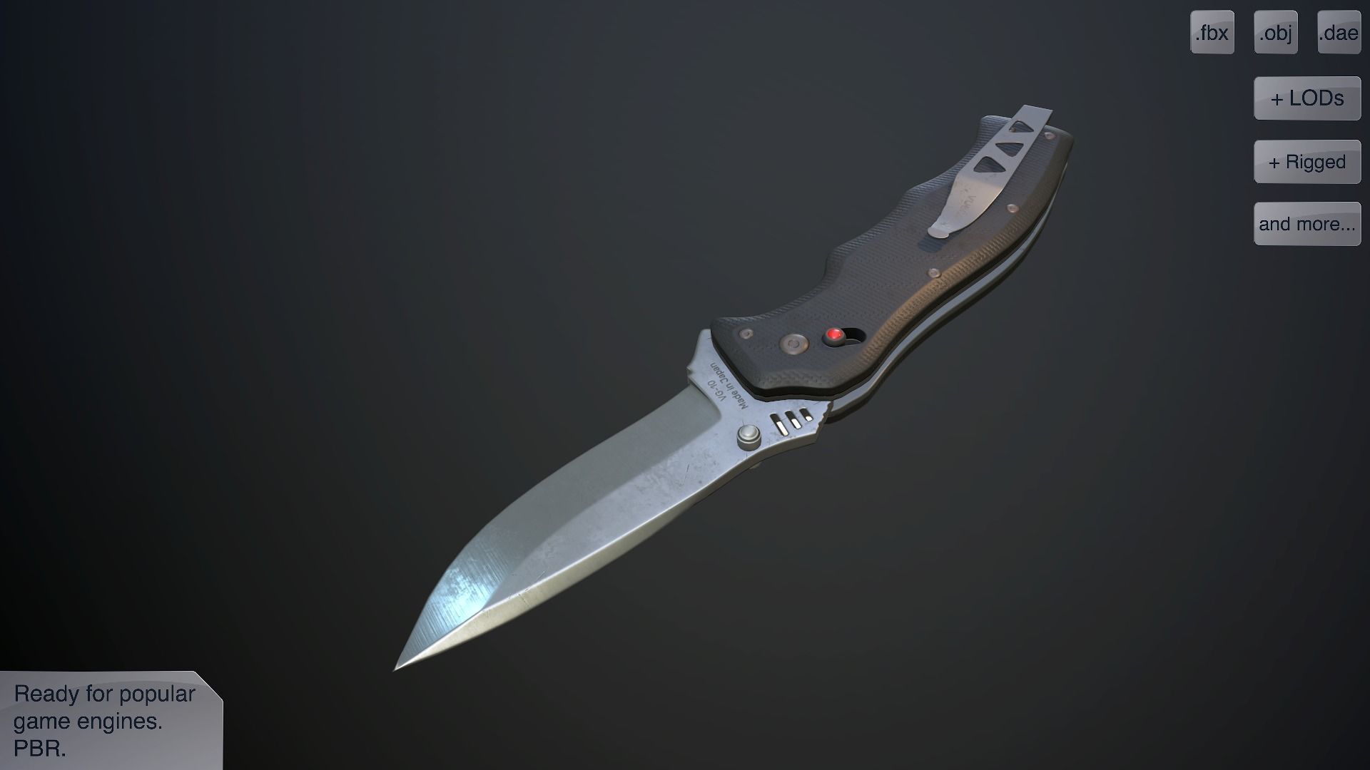 Clasp knives vulcan vol pack Low-poly 3D model_8