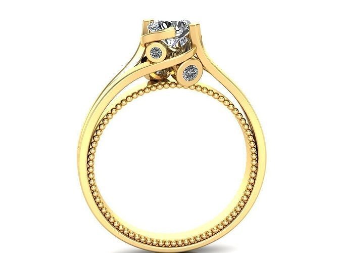 Woman ring 17 3D print model