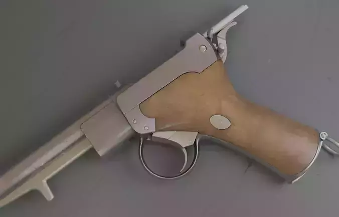Old pistol gun PBR low poly