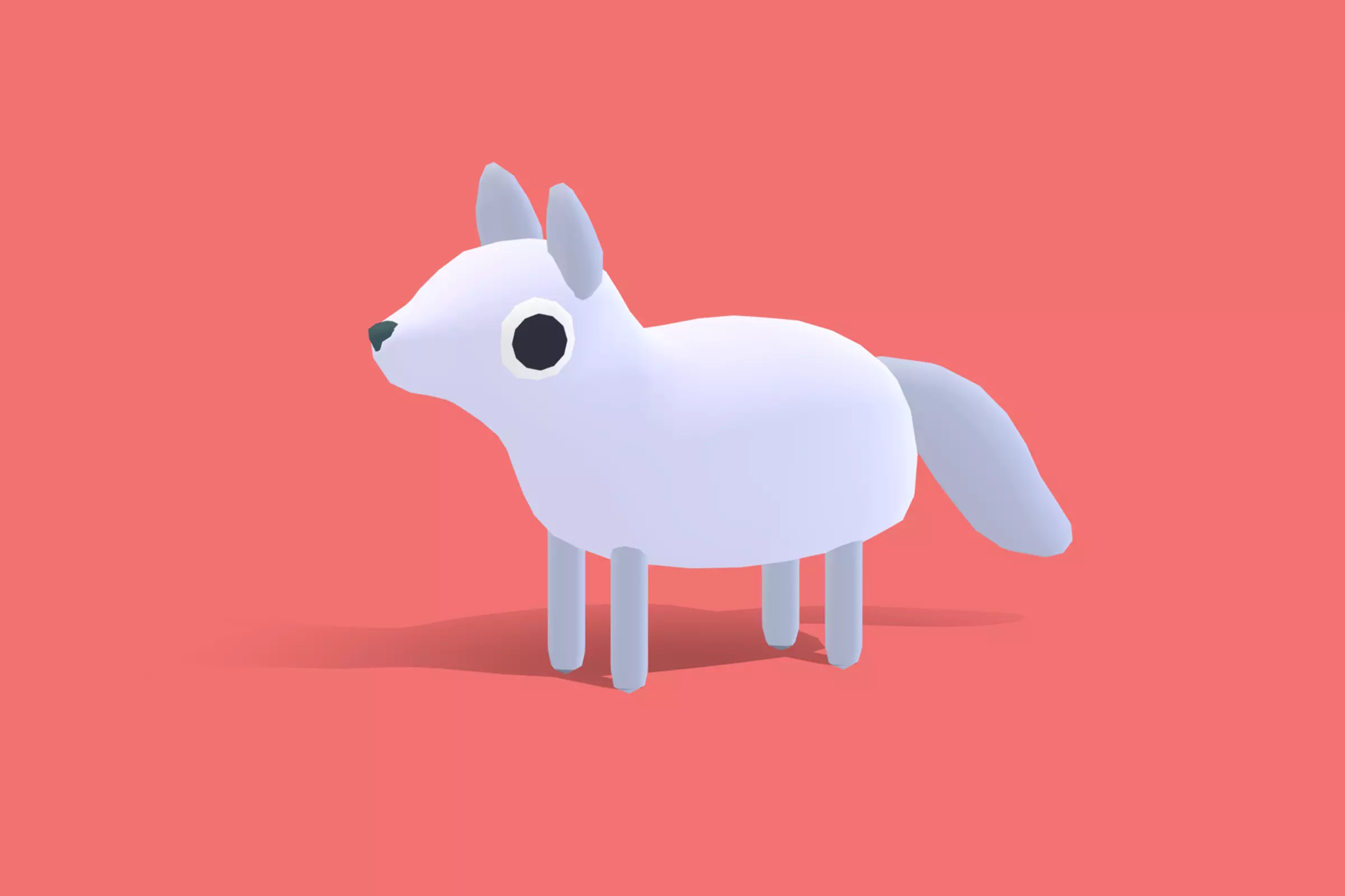 Arctic Fox - Quirky Series Low-poly 3D model_0