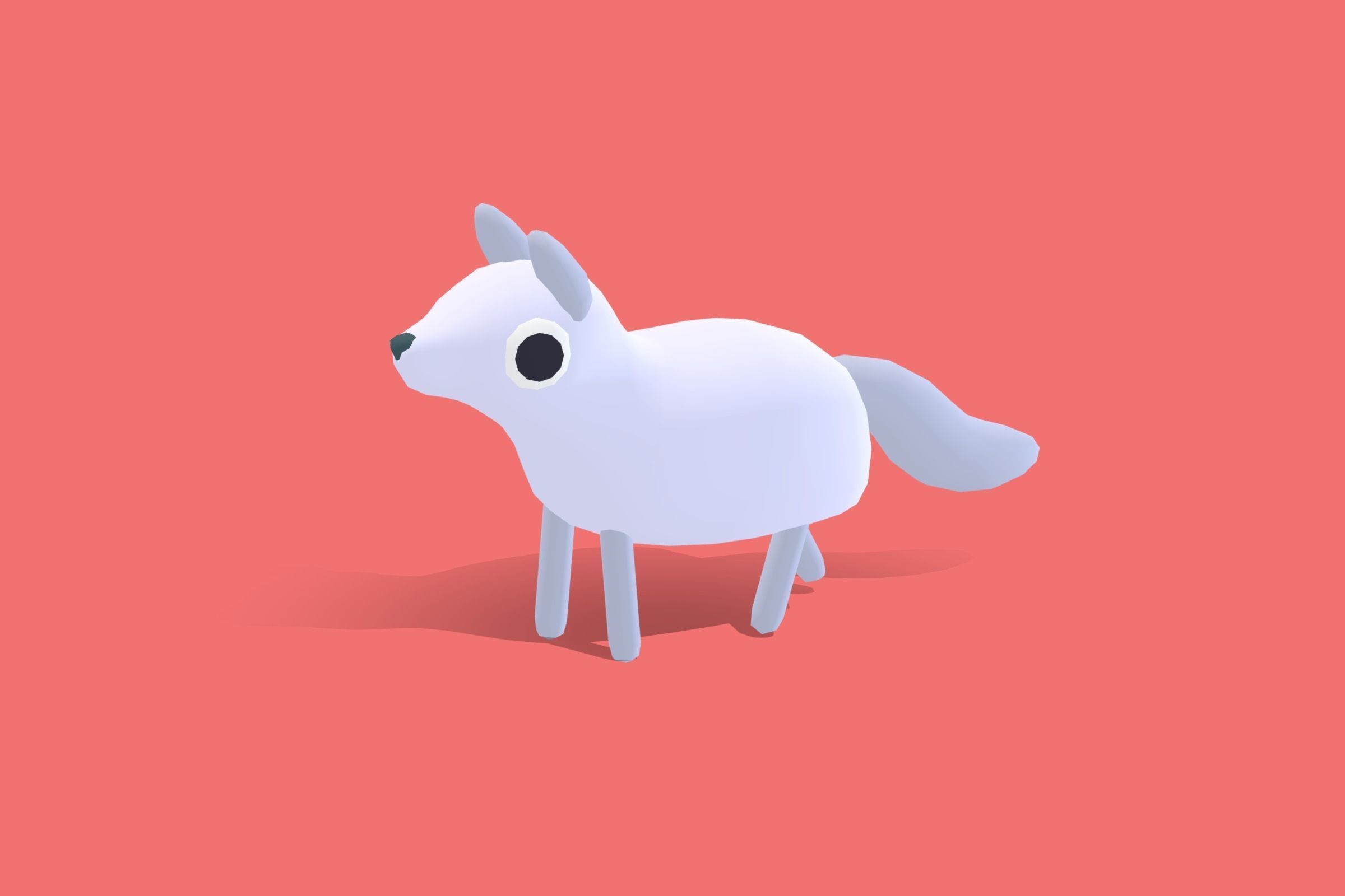 Arctic Fox - Quirky Series Low-poly 3D model_9