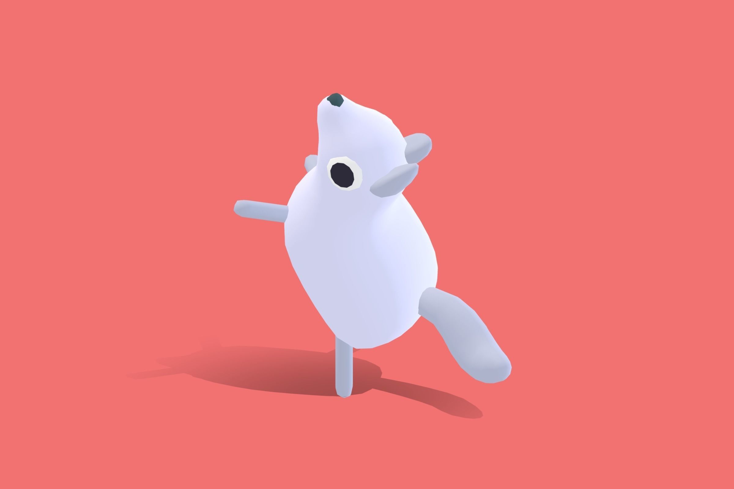 Arctic Fox - Quirky Series Low-poly 3D model_10