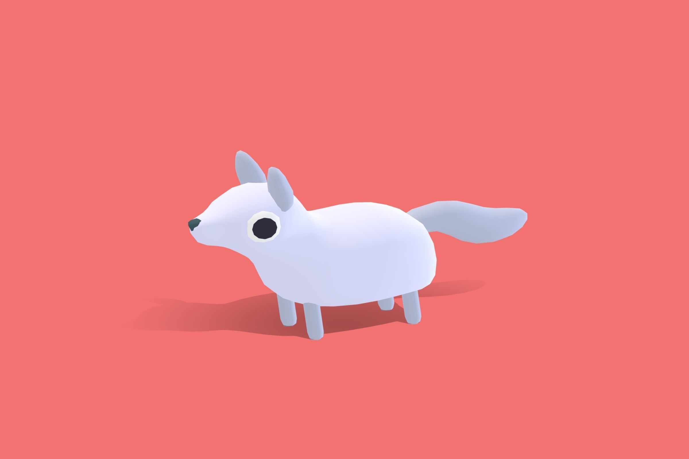 Arctic Fox - Quirky Series Low-poly 3D model_13