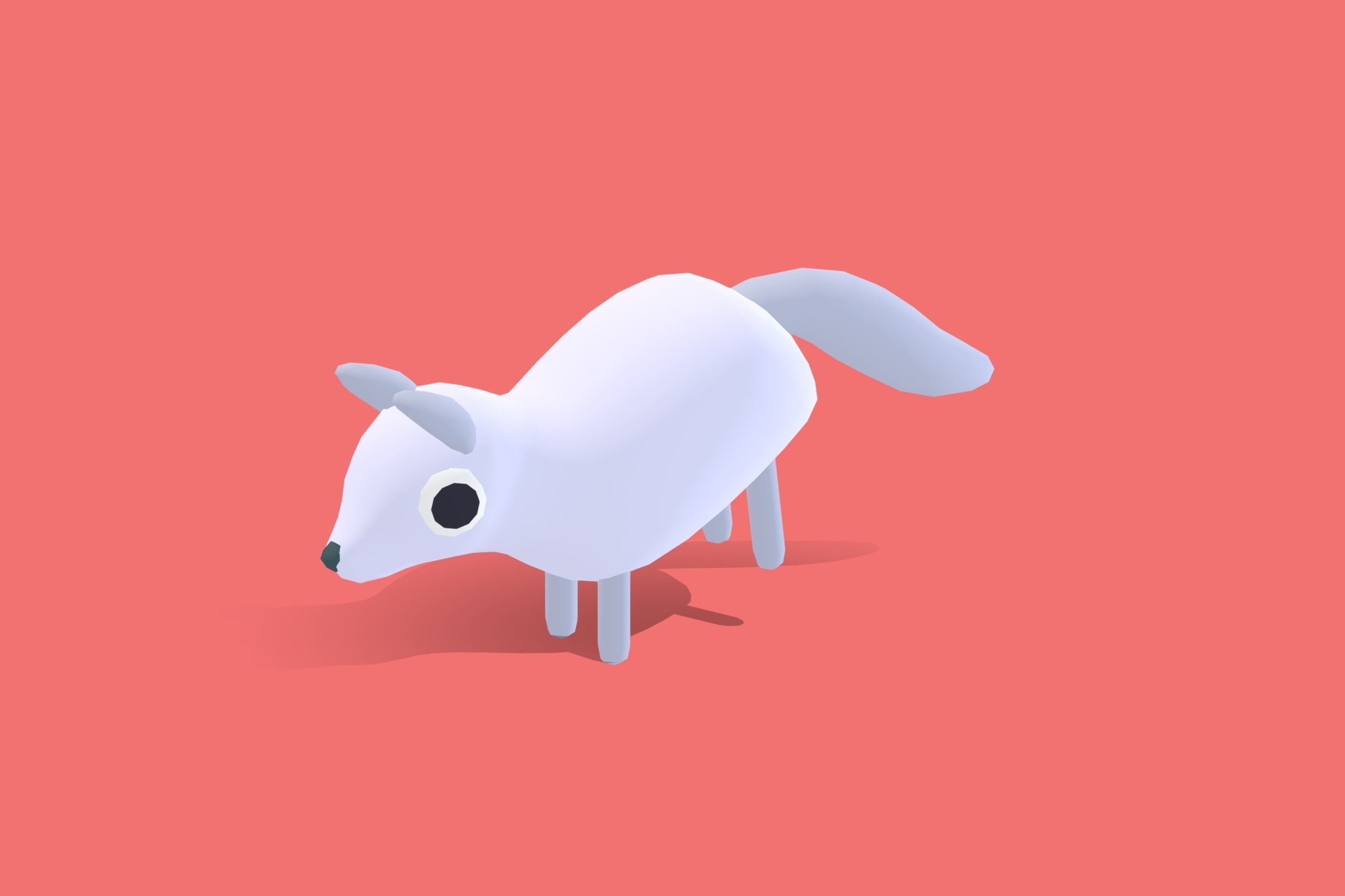 Arctic Fox - Quirky Series Low-poly 3D model_7