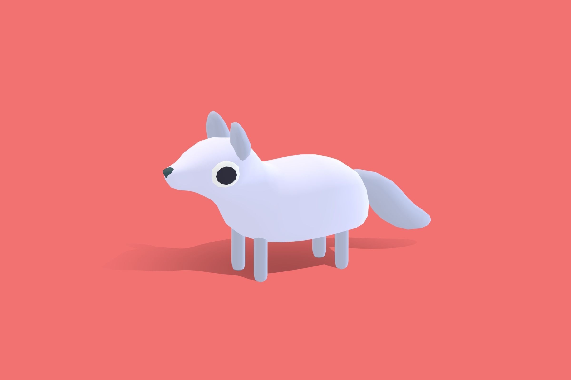 Arctic Fox - Quirky Series Low-poly 3D model_6