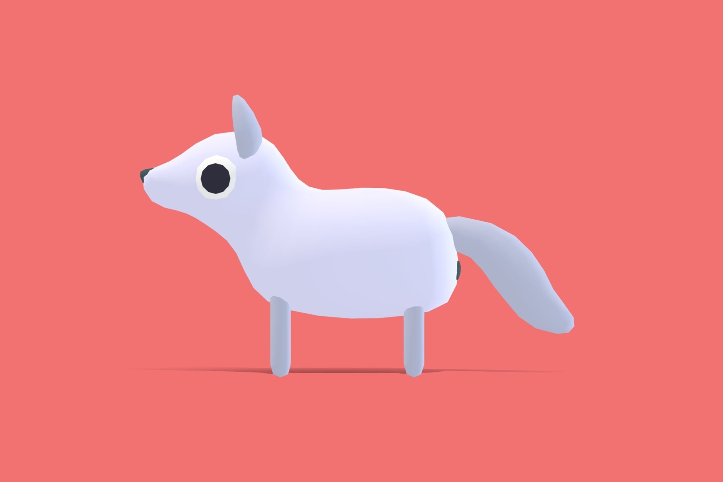 Arctic Fox - Quirky Series Low-poly 3D model_2
