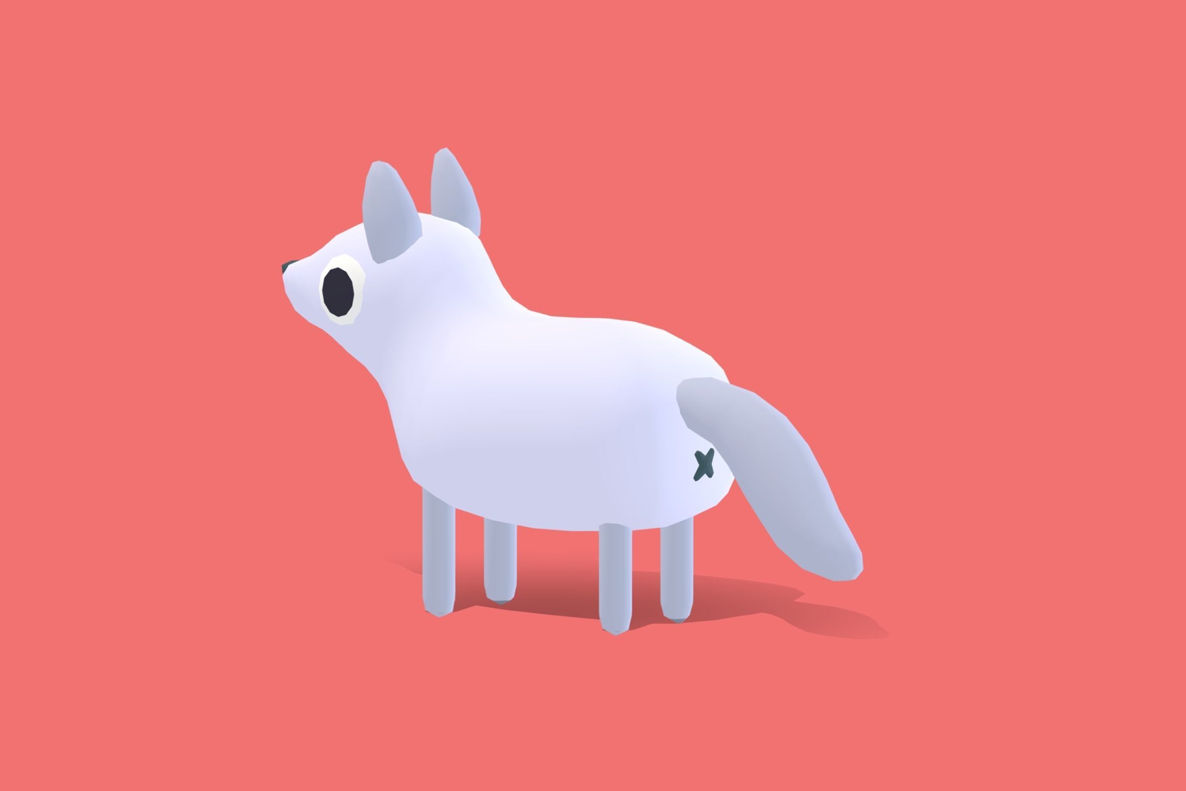 Arctic Fox - Quirky Series Low-poly 3D model_1