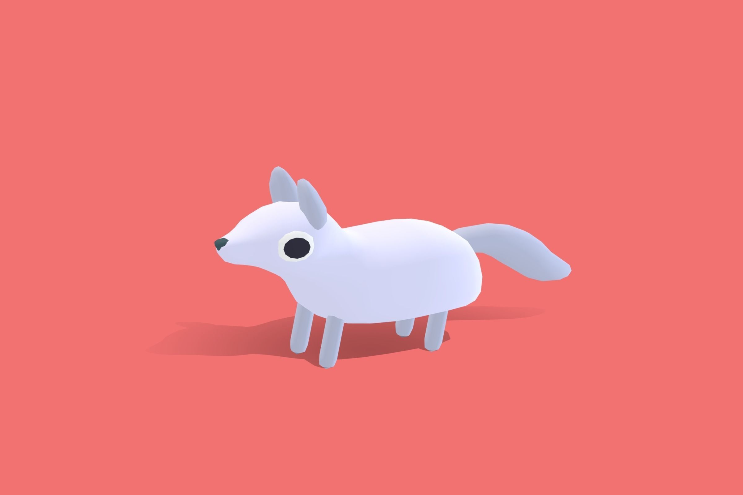 Arctic Fox - Quirky Series Low-poly 3D model_5