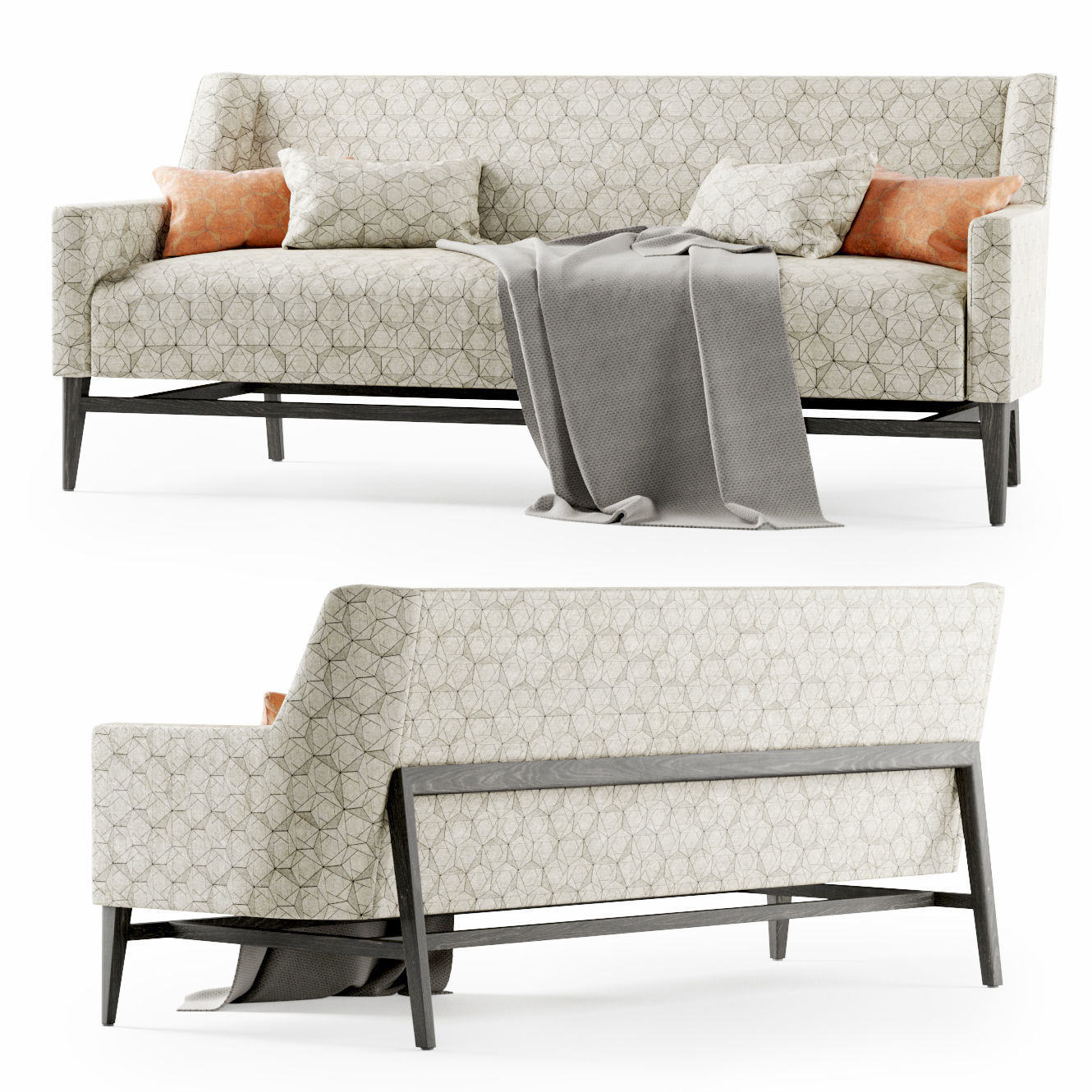 Trestle lounge sofa  3D model_1