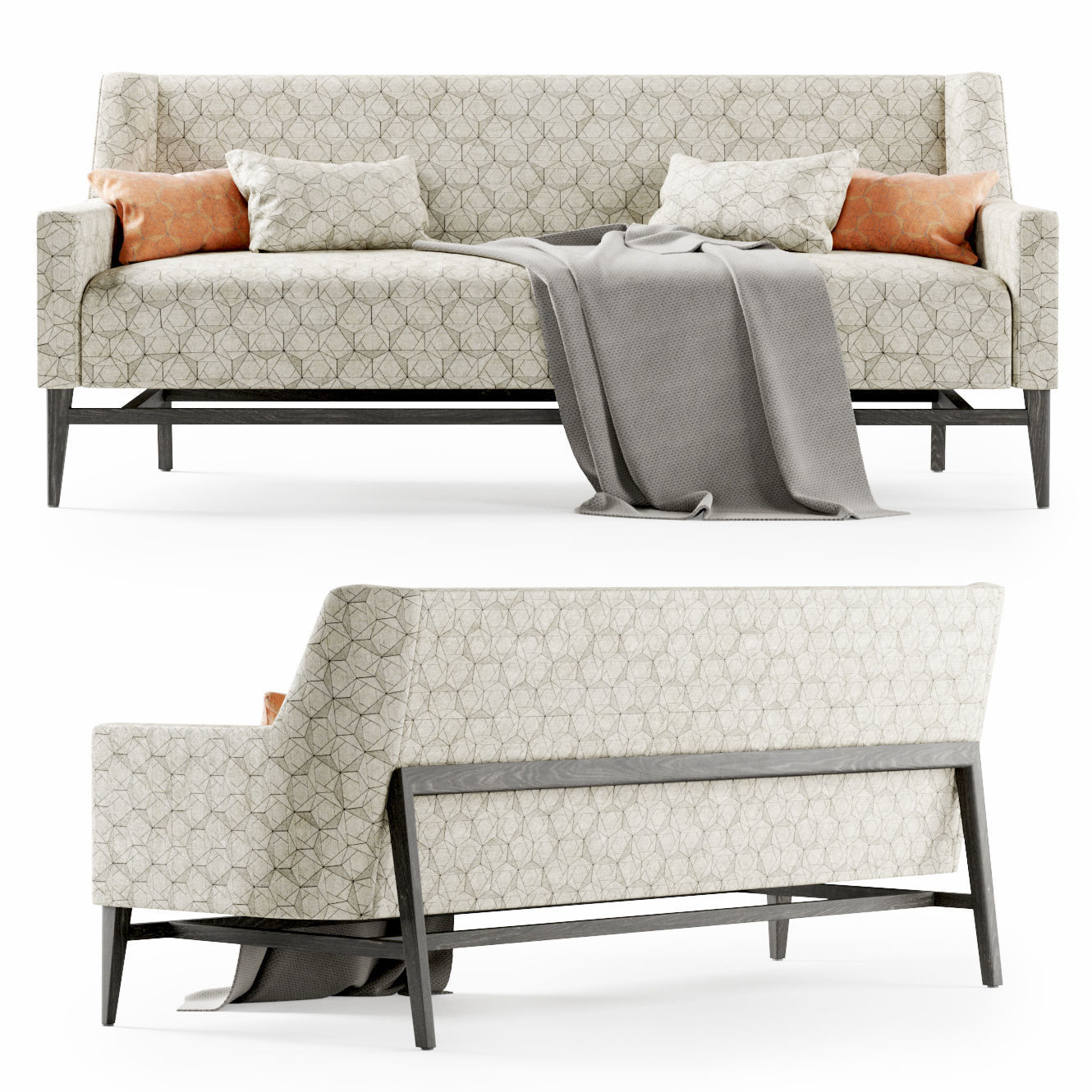 Trestle lounge sofa  3D model_2