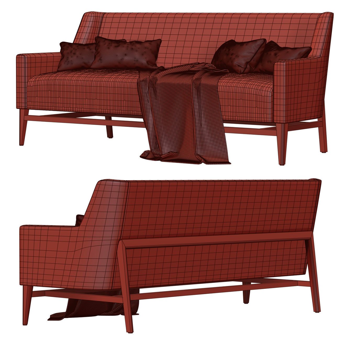 Trestle lounge sofa  3D model_3