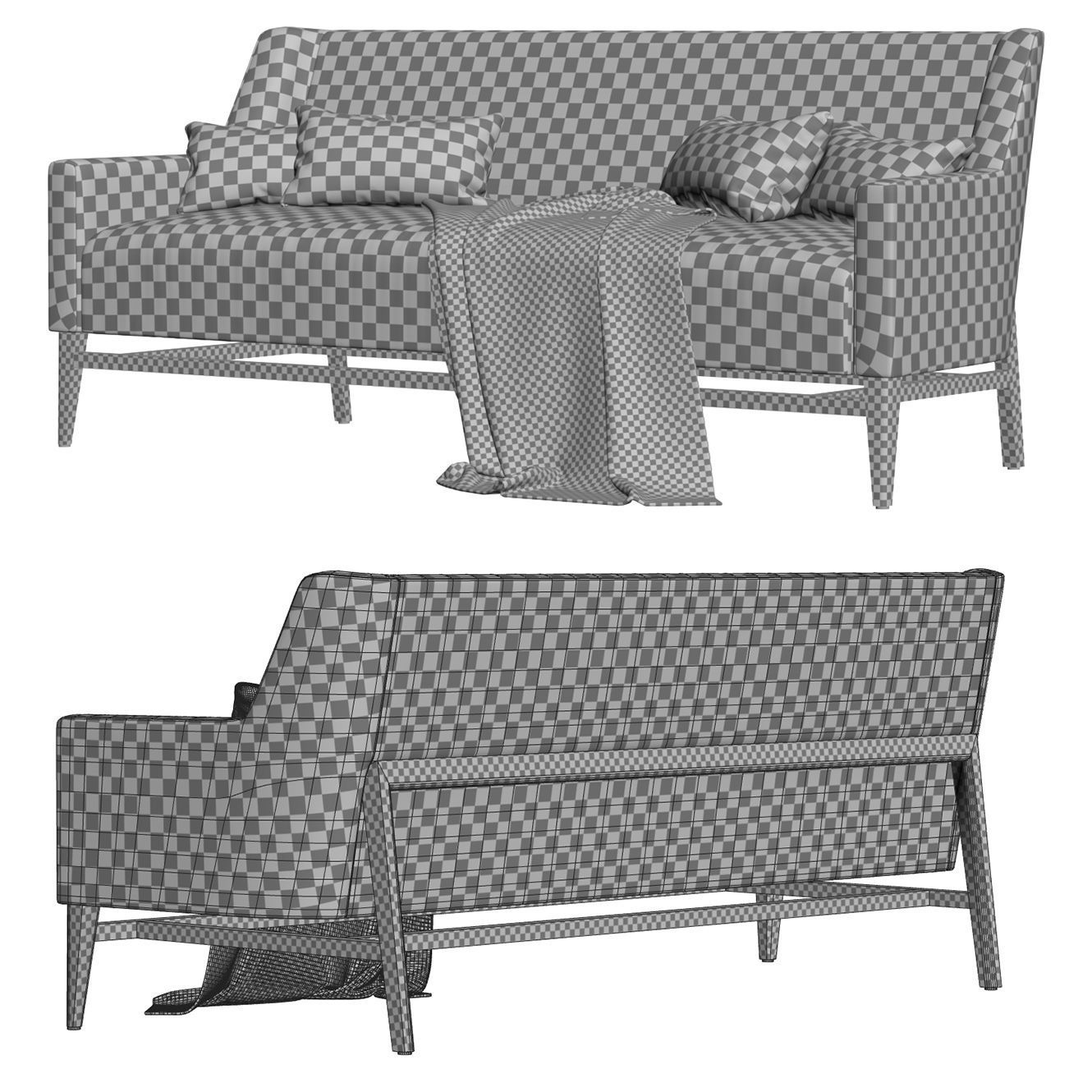 Trestle lounge sofa  3D model_4