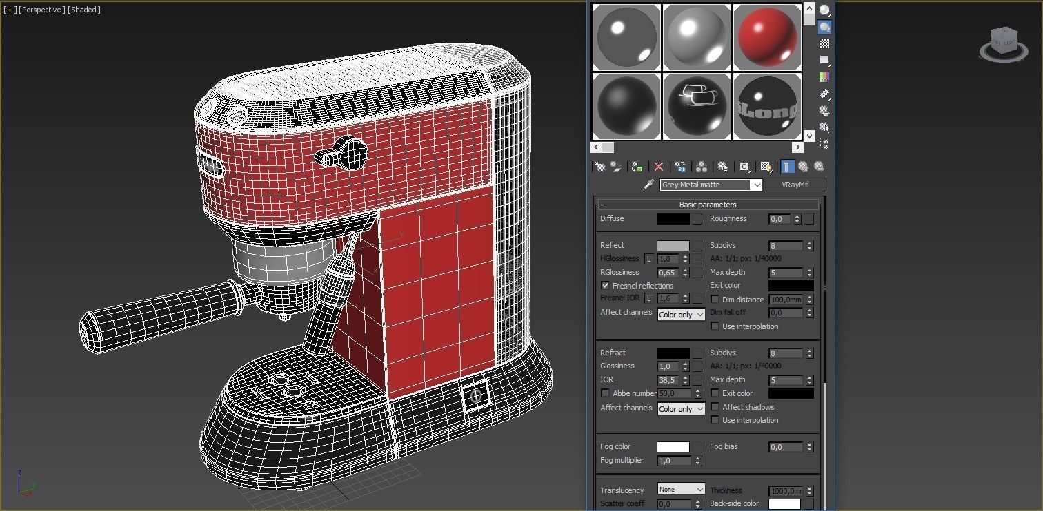Coffee machine espresso barista stainless model subdivision 3D model_5