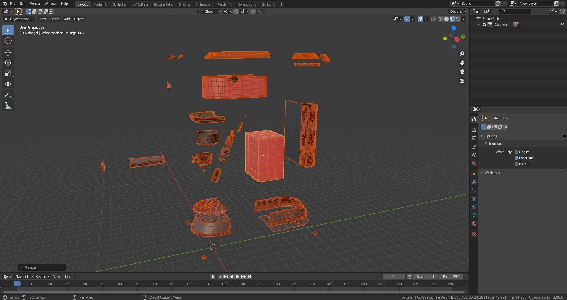 Coffee machine espresso barista stainless model subdivision 3D model_11