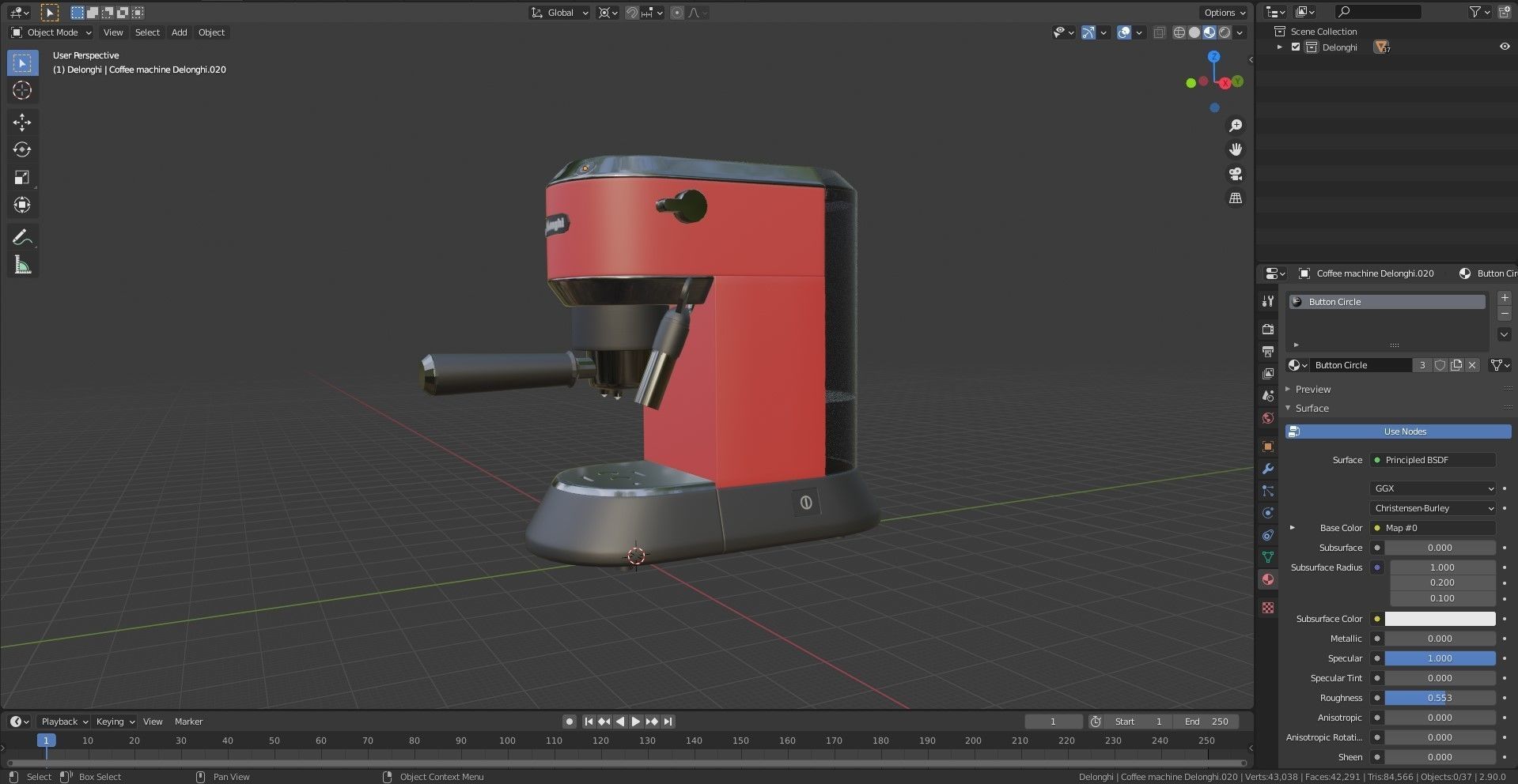 Coffee machine espresso barista stainless model subdivision 3D model_10
