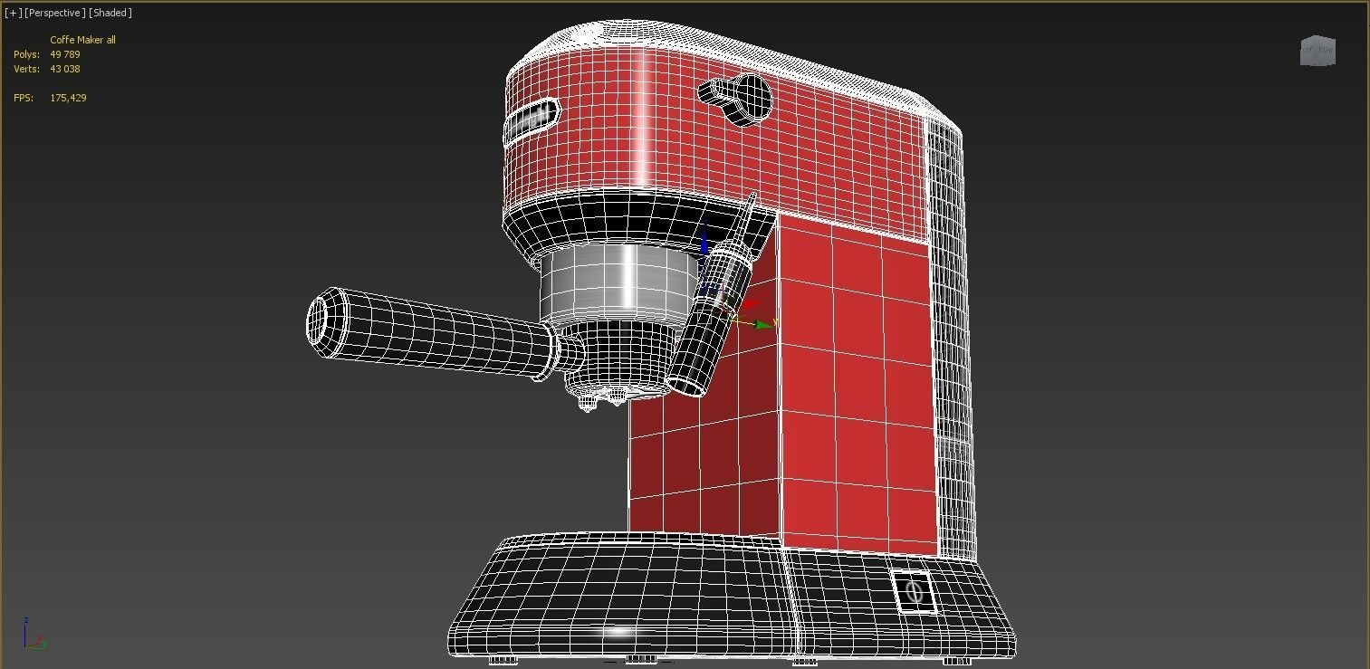 Coffee machine espresso barista stainless model subdivision 3D model_6