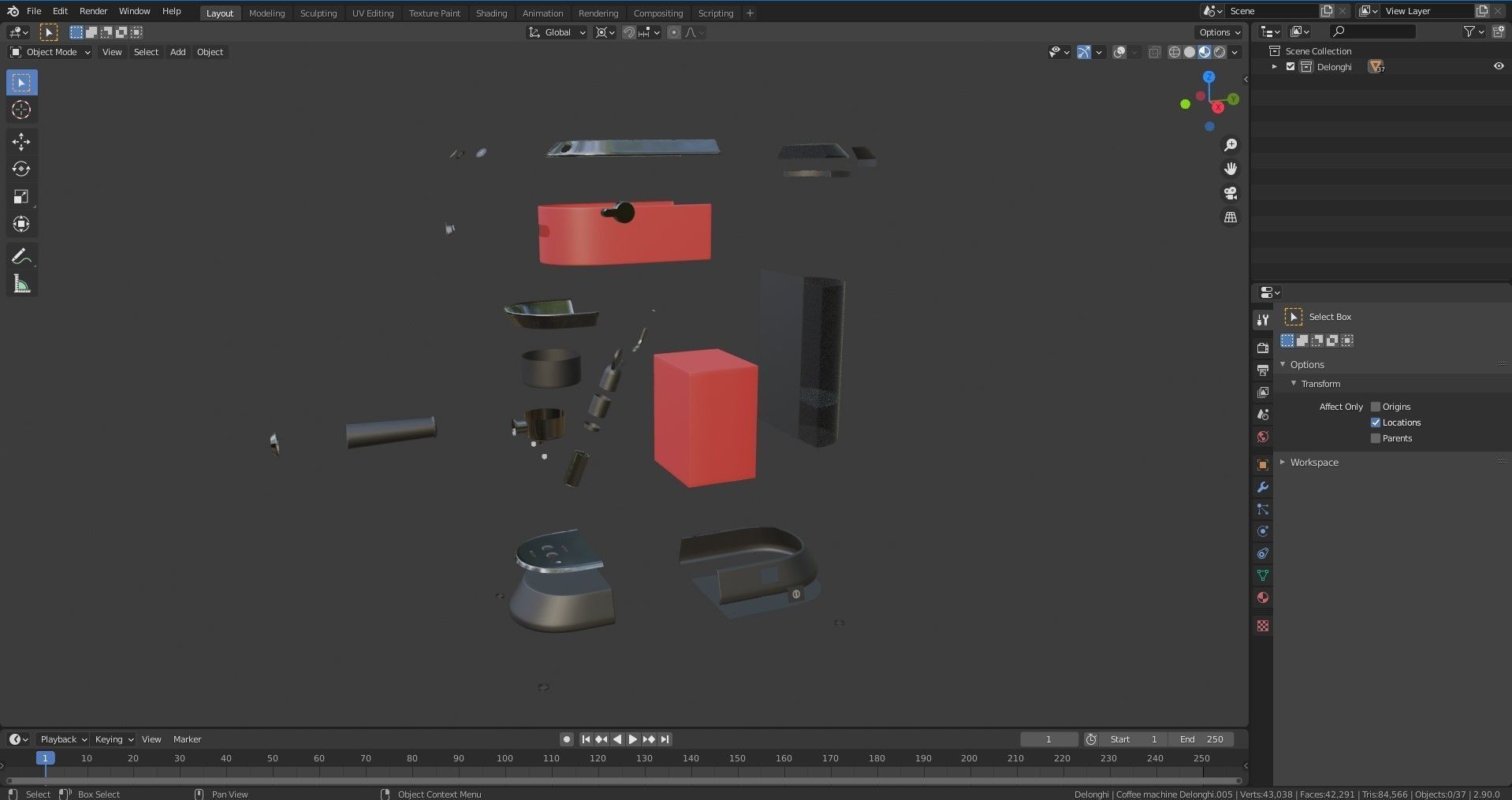 Coffee machine espresso barista stainless model subdivision 3D model_12