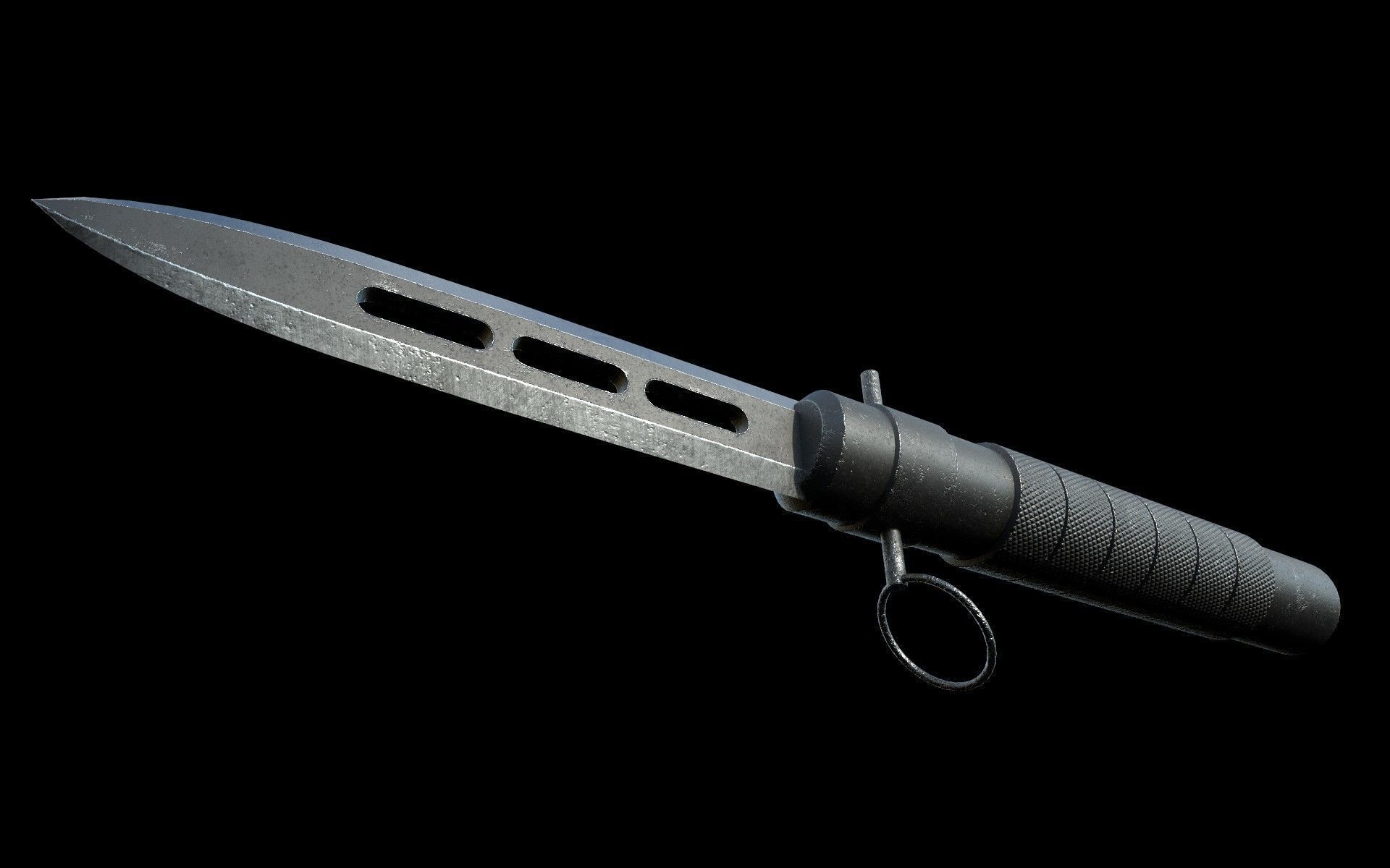 Ballistic knife Low-poly 3D model