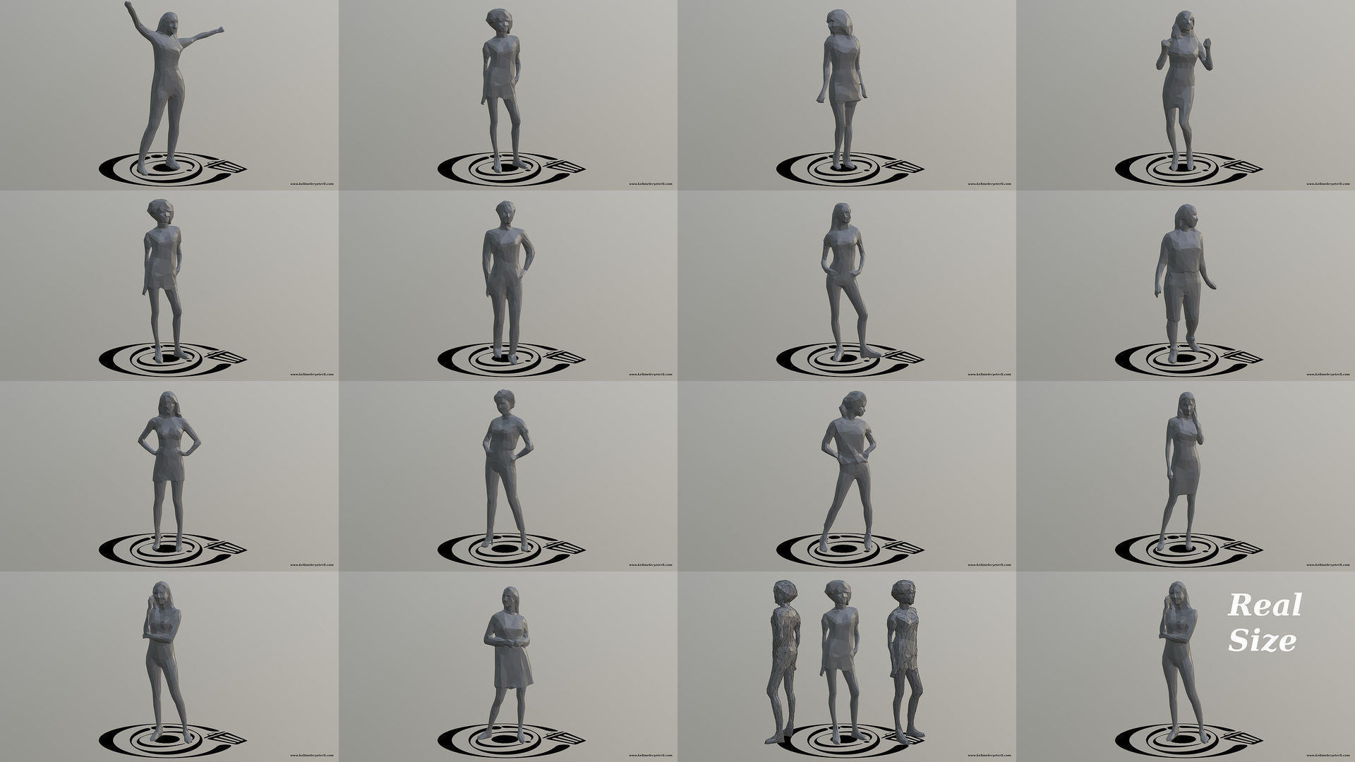 Low Poly People Pack 020 - 30 Pieces R 3D Model Collection_1