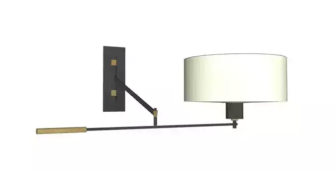 Modern Swing Arm Wall Sconce with Shade 3D model