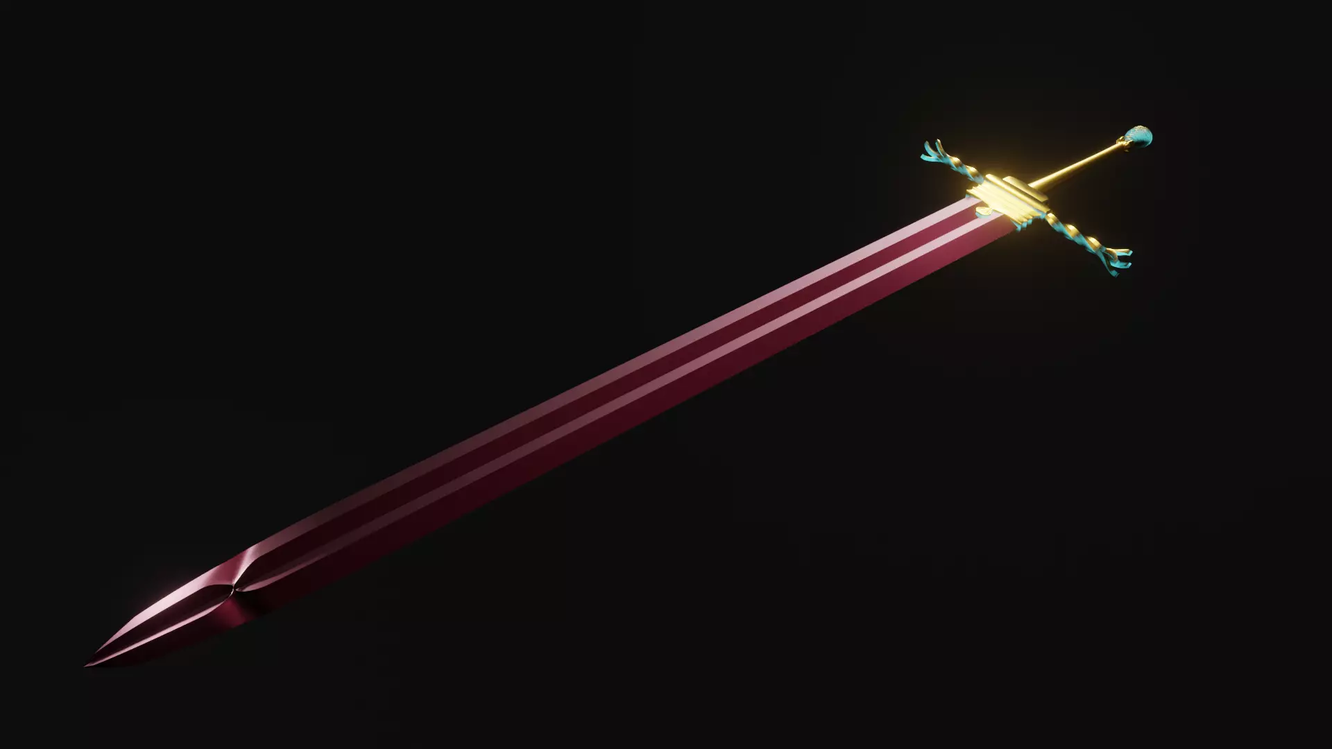 divine sword Low-poly 3D model