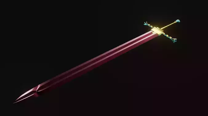 divine sword Low-poly 3D model