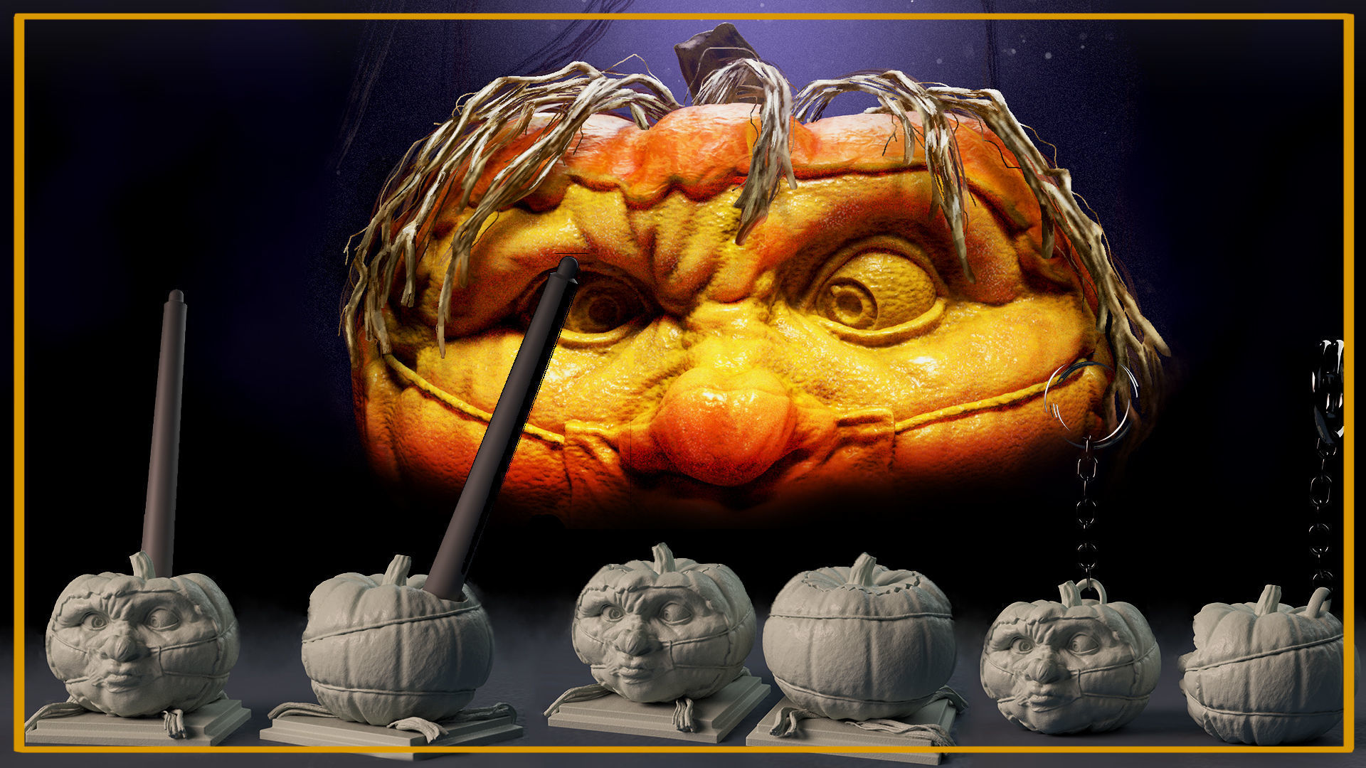Halloween Pumpkin Covid-19 Nightmare 2020 - Penholder 3D print model_5