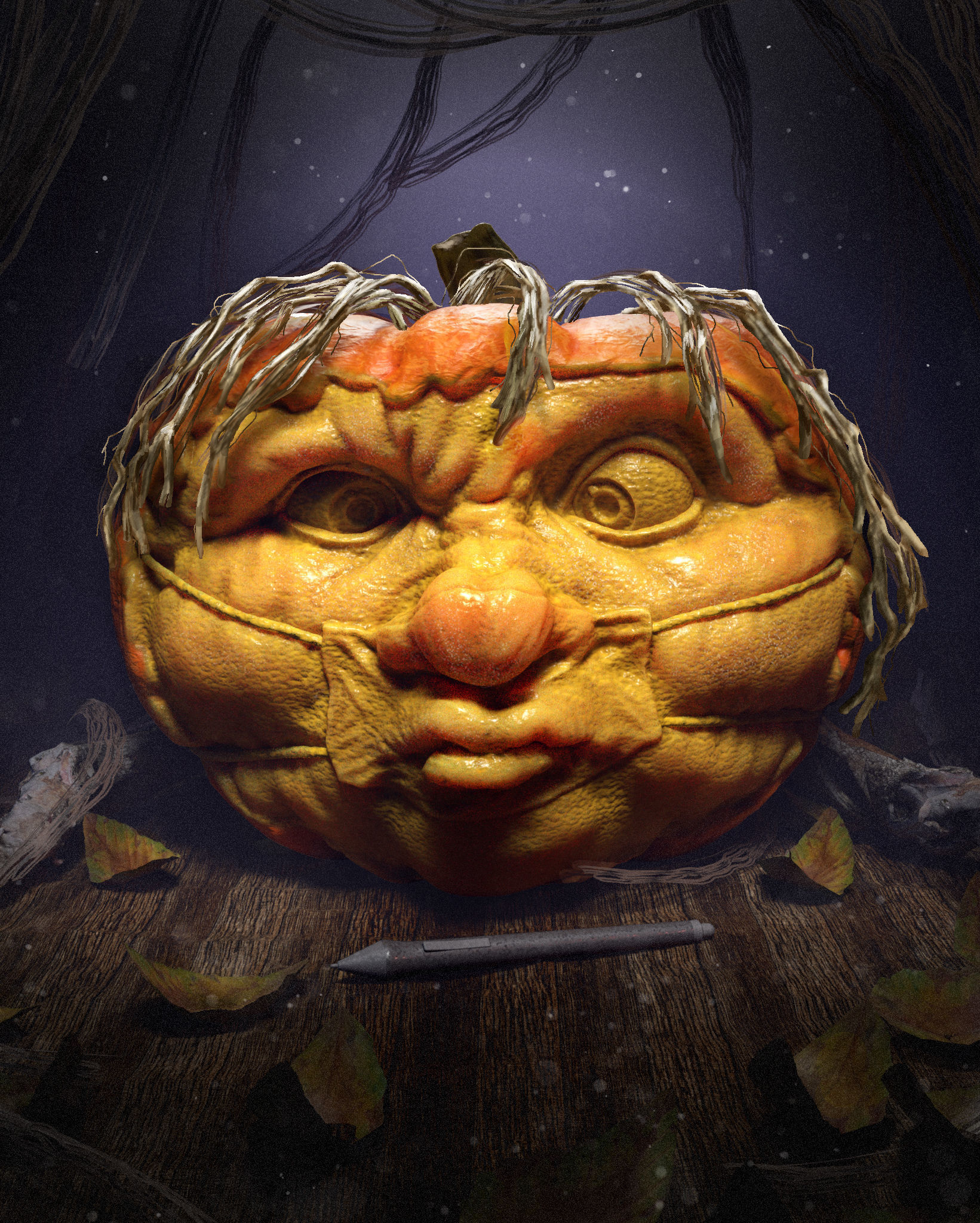 Halloween Pumpkin Covid-19 Nightmare 2020 - Penholder 3D print model_6