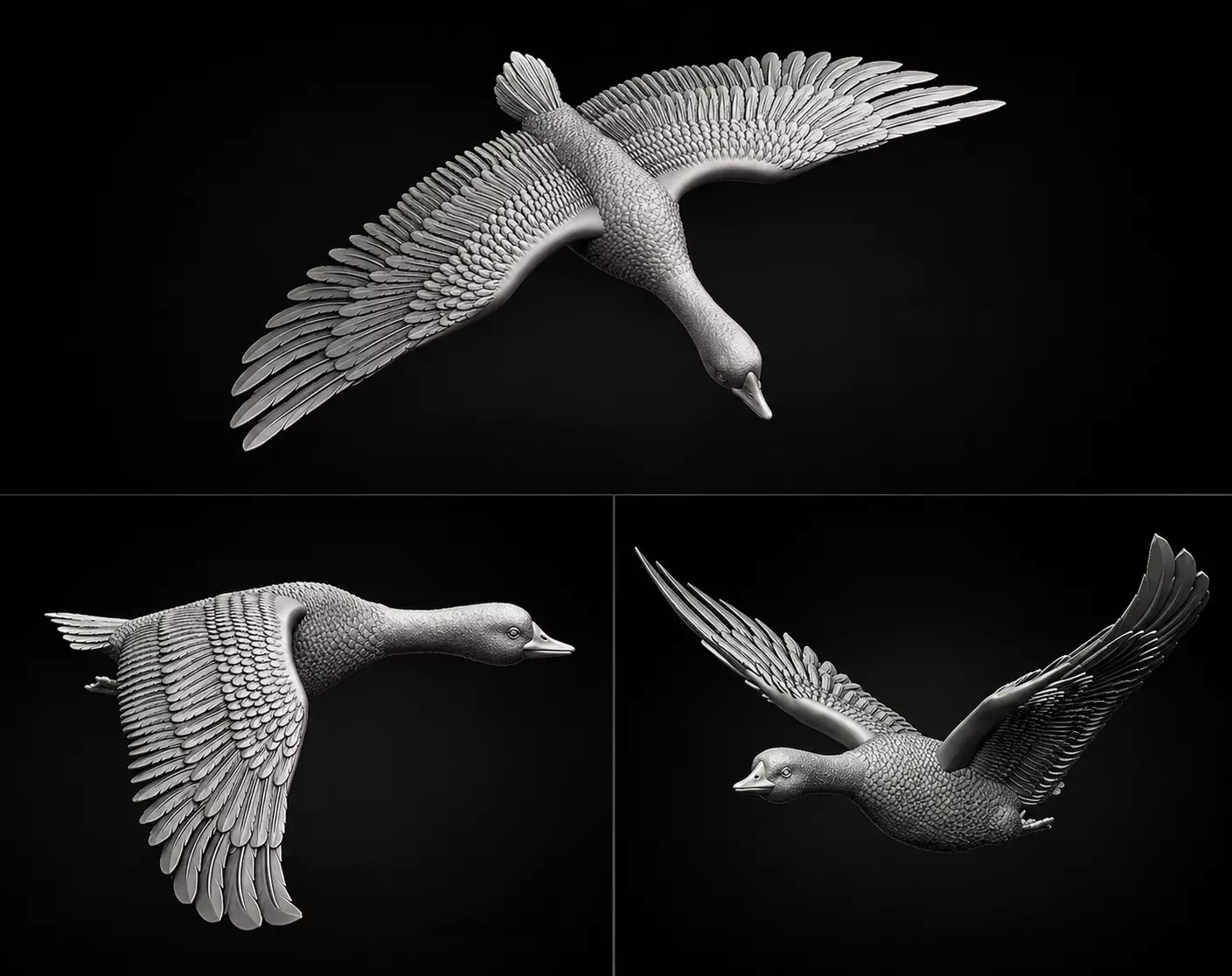 goose longhorn horn 3D print model