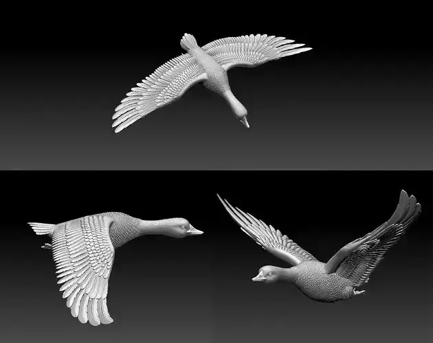 goose longhorn horn 3D print model