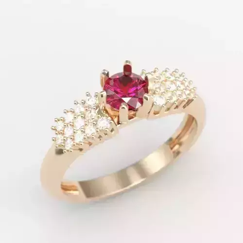 Women ring with gems 3dm stl