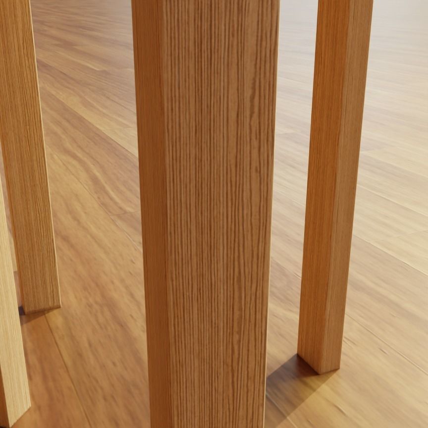 Wooden IKEA Stools Set of 2 Low-poly 3D model_4