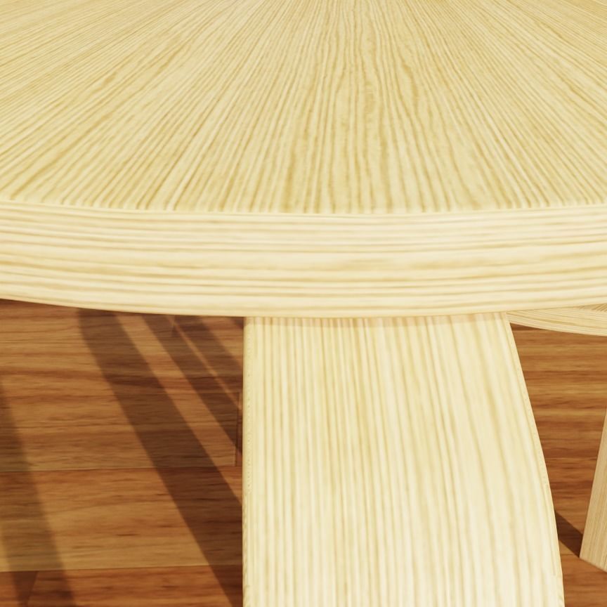 Wooden IKEA Stools Set of 2 Low-poly 3D model_9