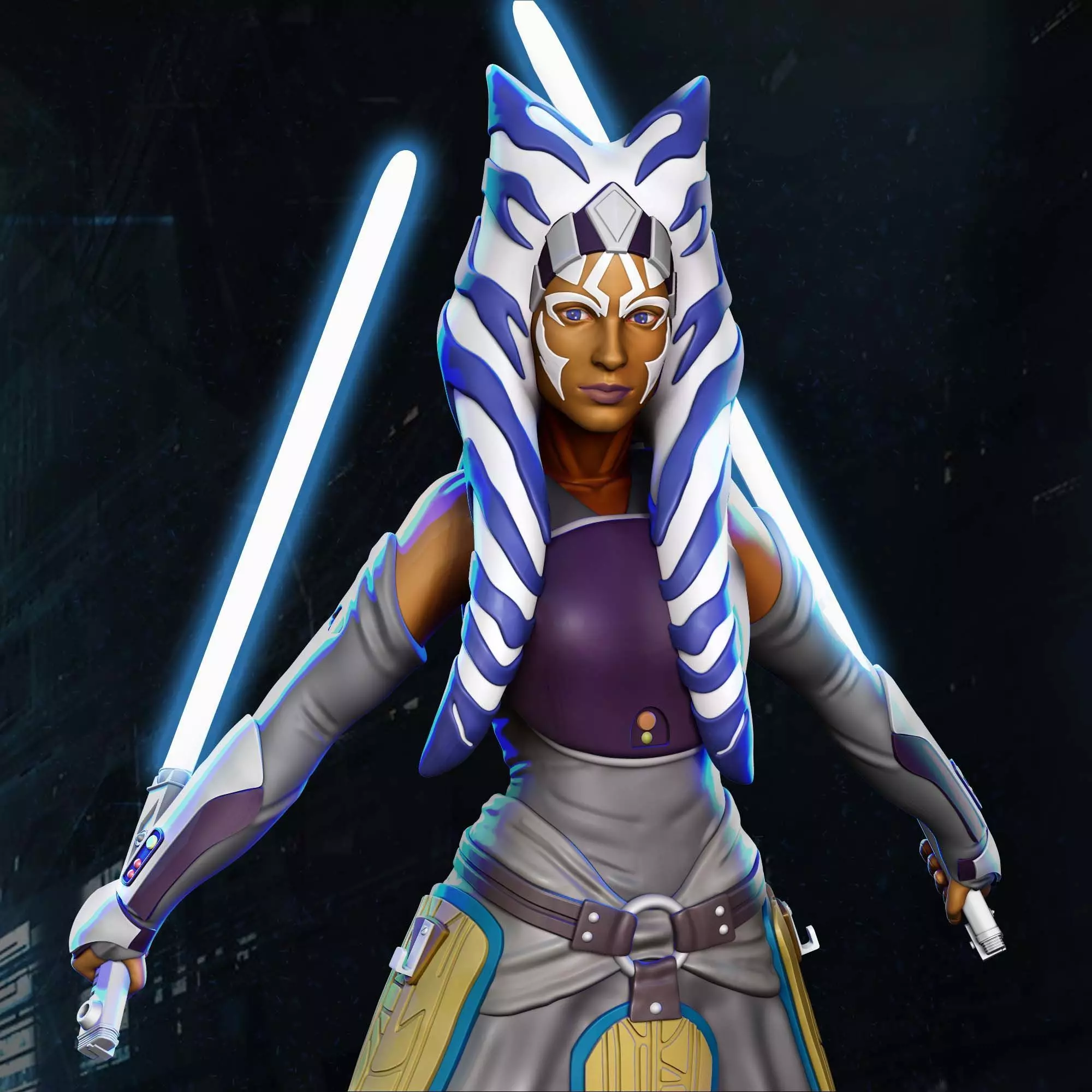 Ashoka Thano Star Wars 3D print model_0