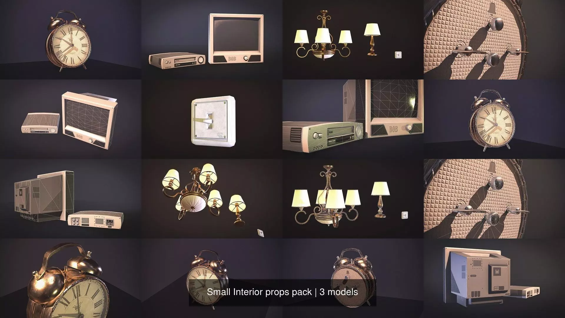 Small Interior props pack 3D Model Collection_0