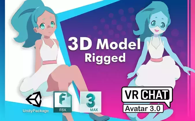 Nina Flip BNA Brand New Animal VRChat 3D model