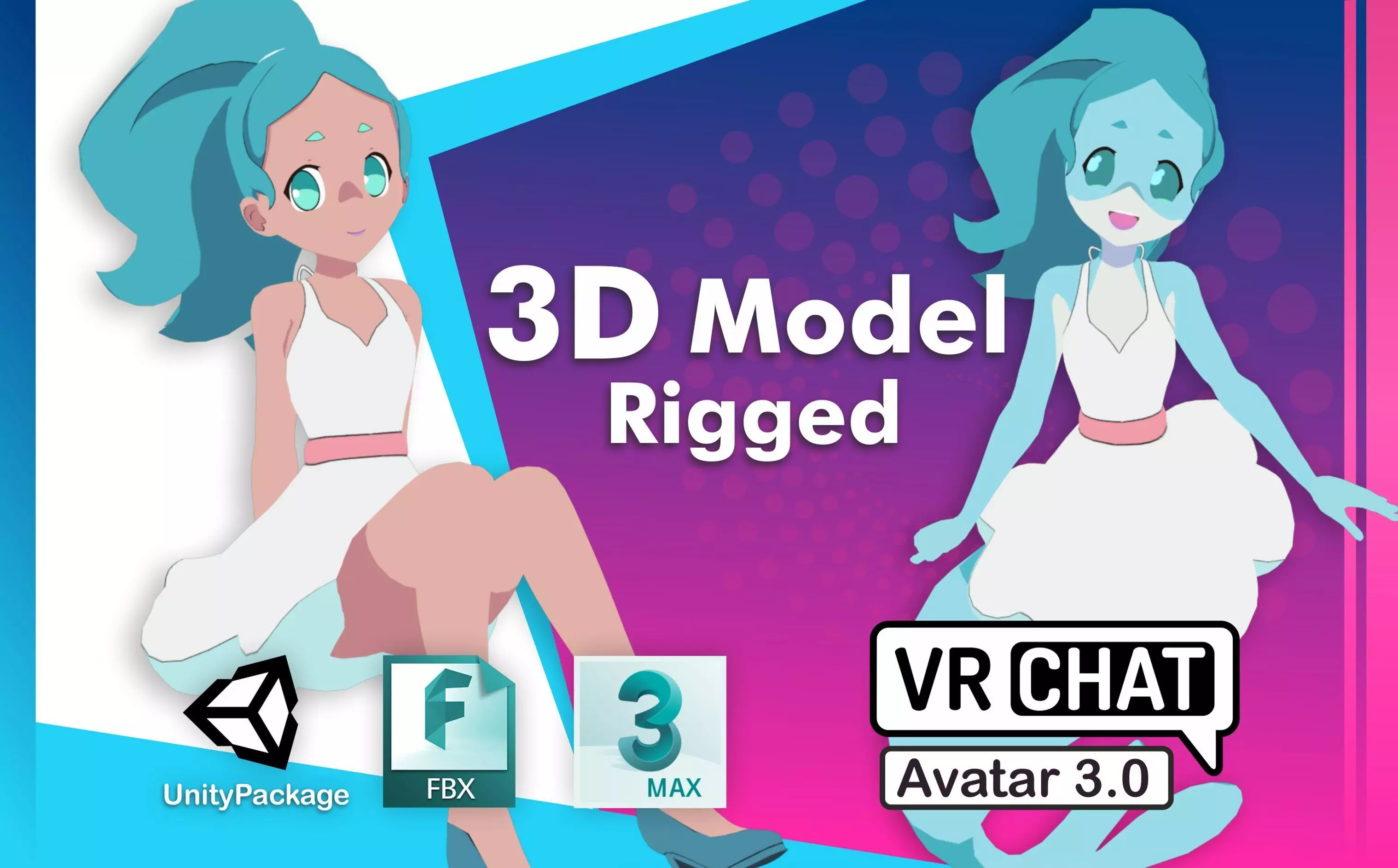 Nina Flip BNA Brand New Animal VRChat 3D model_0